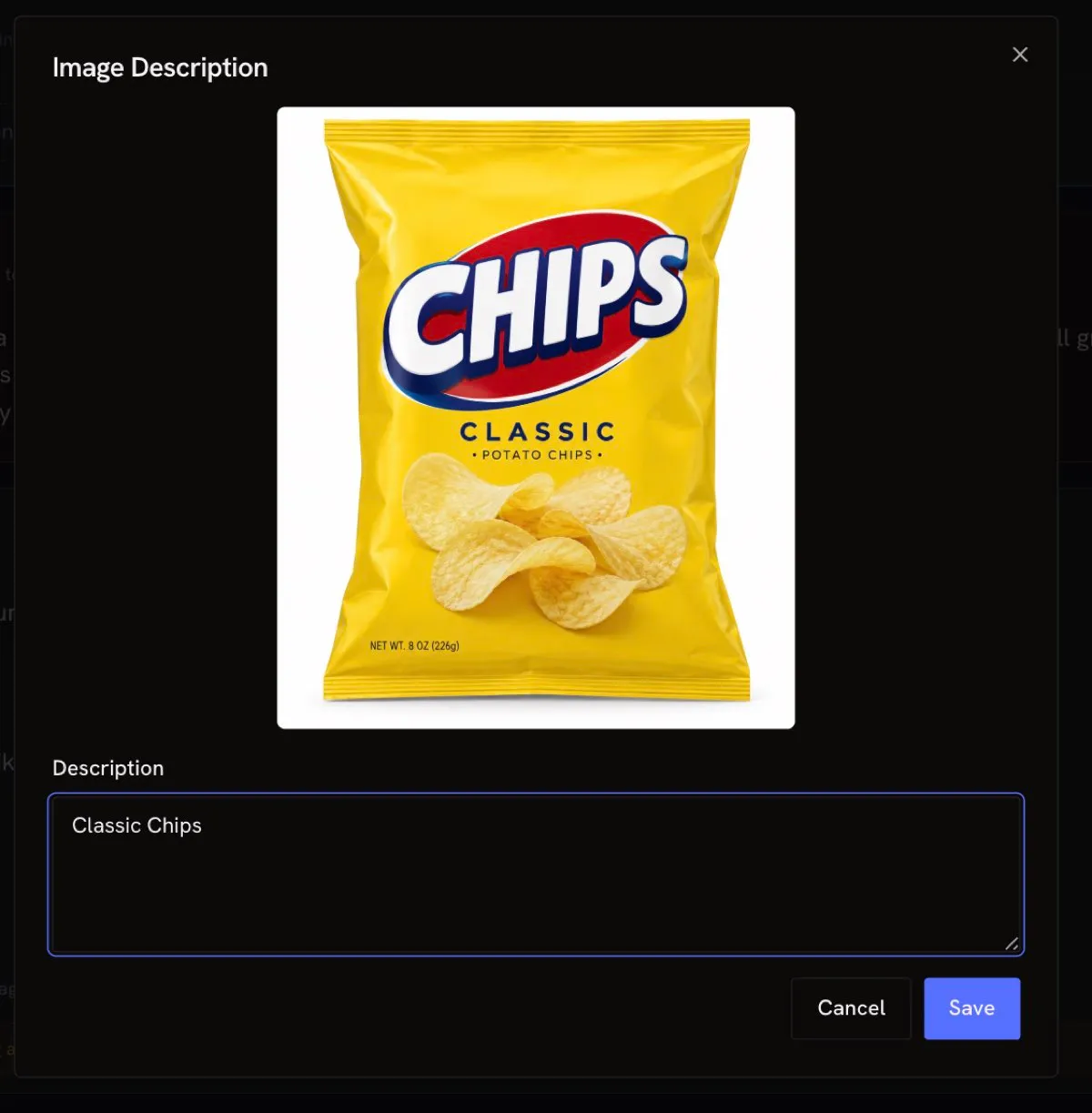 Always add a descriptive label so AI twins can interpret the visual correctly
